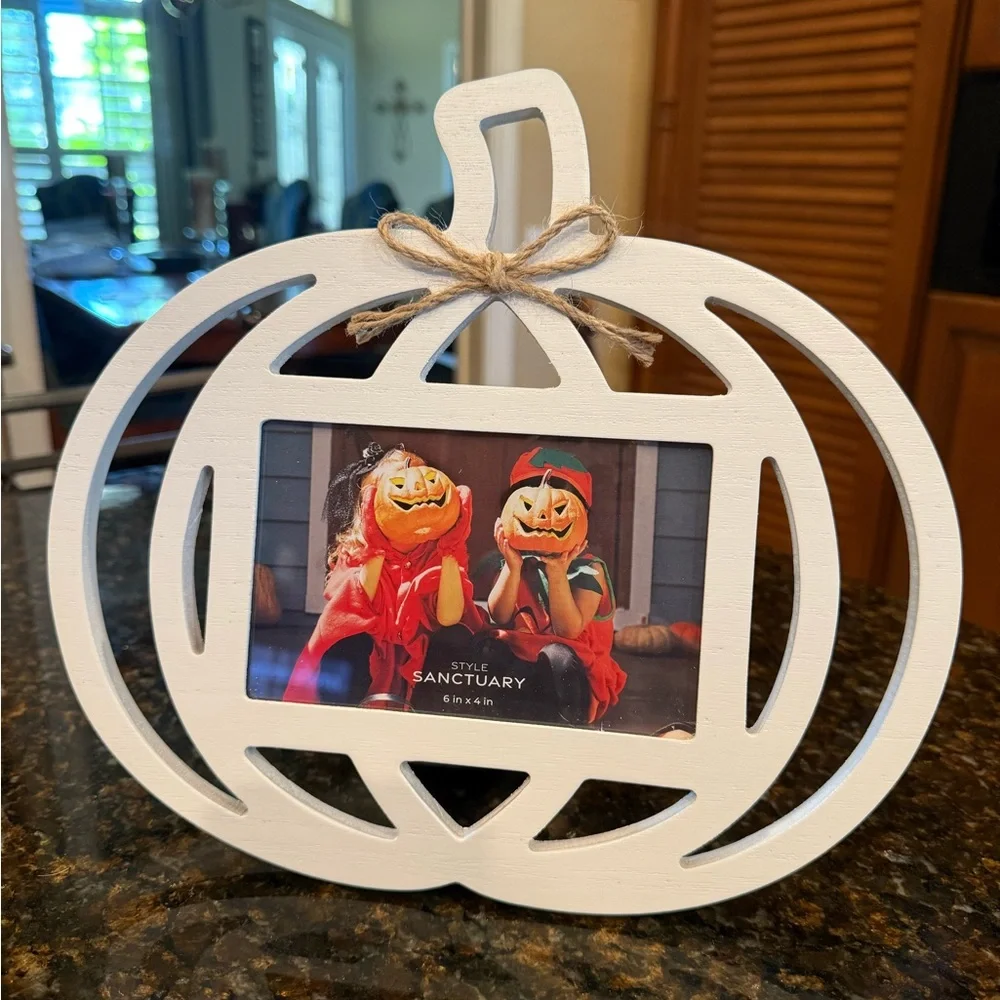 White Pumpkin Picture Frame